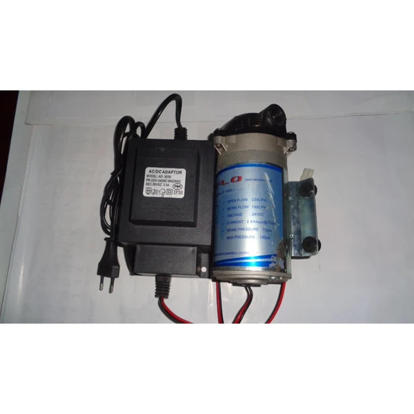 Pompa pendorong JFlo 1600 kapasitas 230 Liter per jam dan adaptor