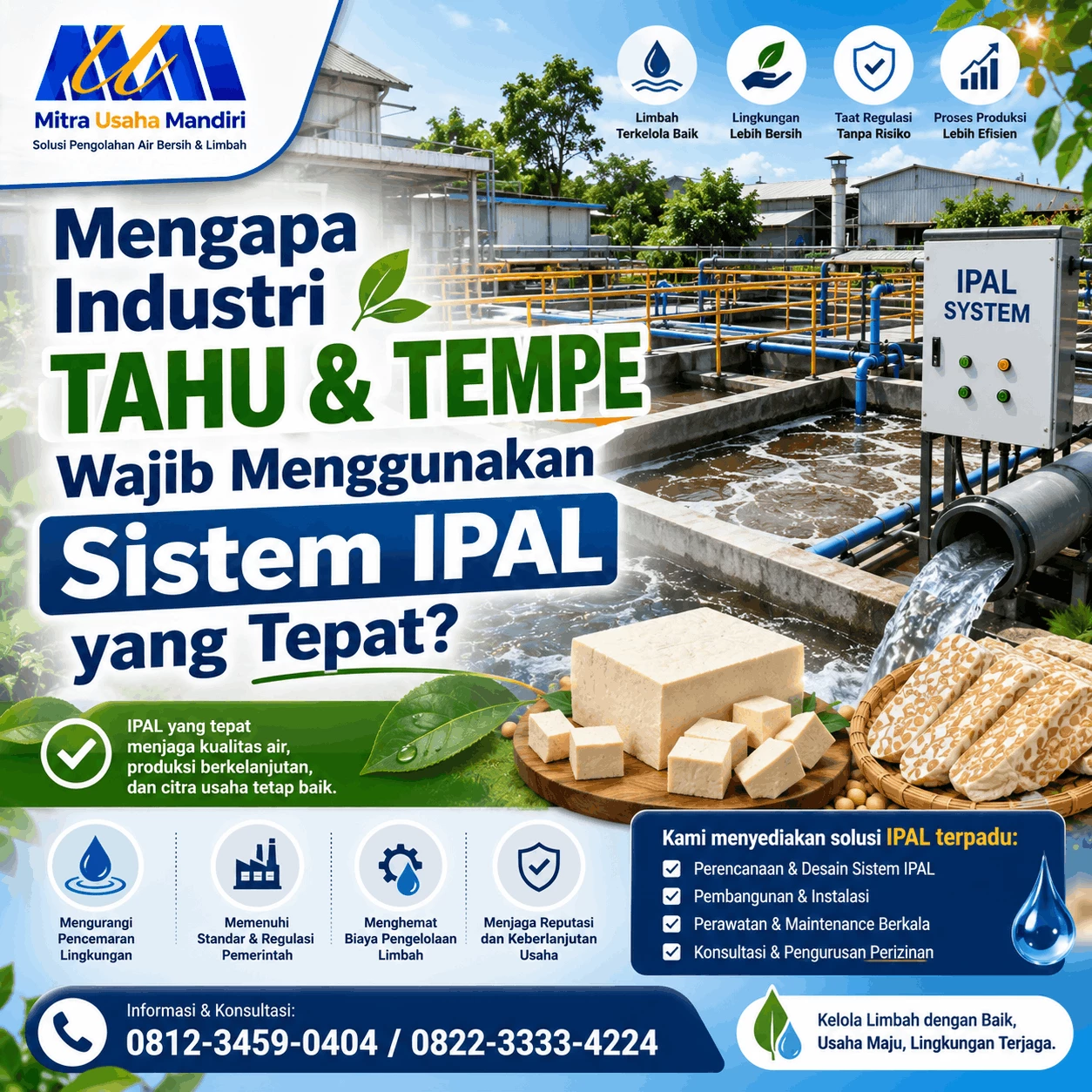 Mengapa Industri Tahu dan Tempe Wajib Menggunakan Sistem IPAL yang Tepat?